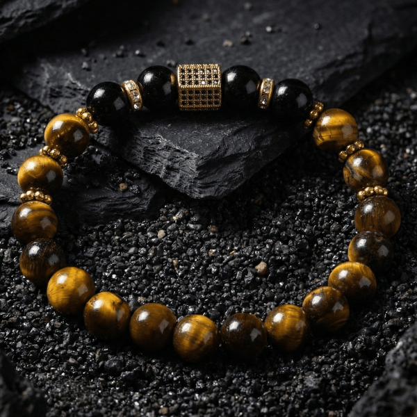 Tiger Eye and Onyx Bracelet - Art Of Tibet