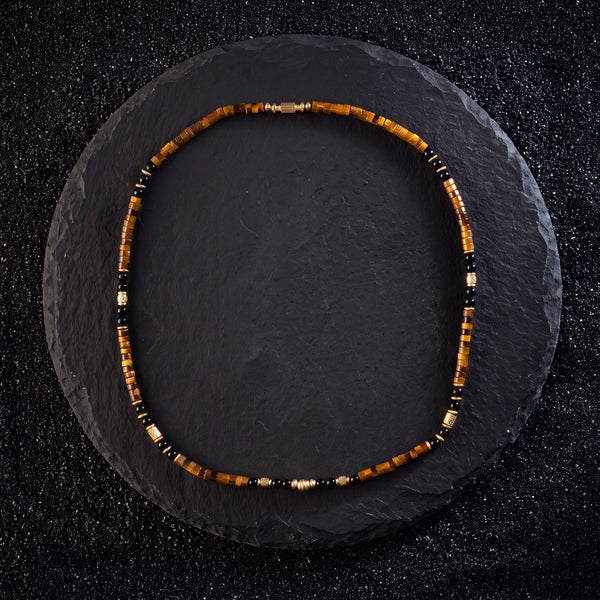 Tiger Eye with Onyx Short Mala - Art Of Tibet