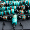 Turquoise Inlaid Bone Mala - Art Of Tibet
