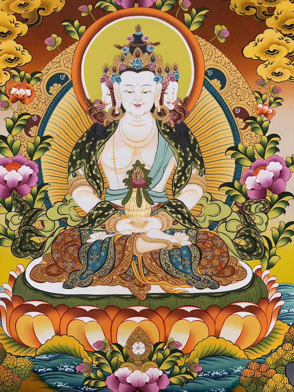 Vairocana Buddha Thangka Painting - Art Of Tibet