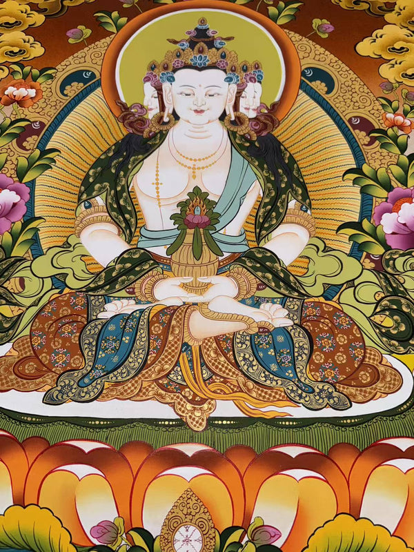 Vairocana Buddha Thangka Painting - Art Of Tibet