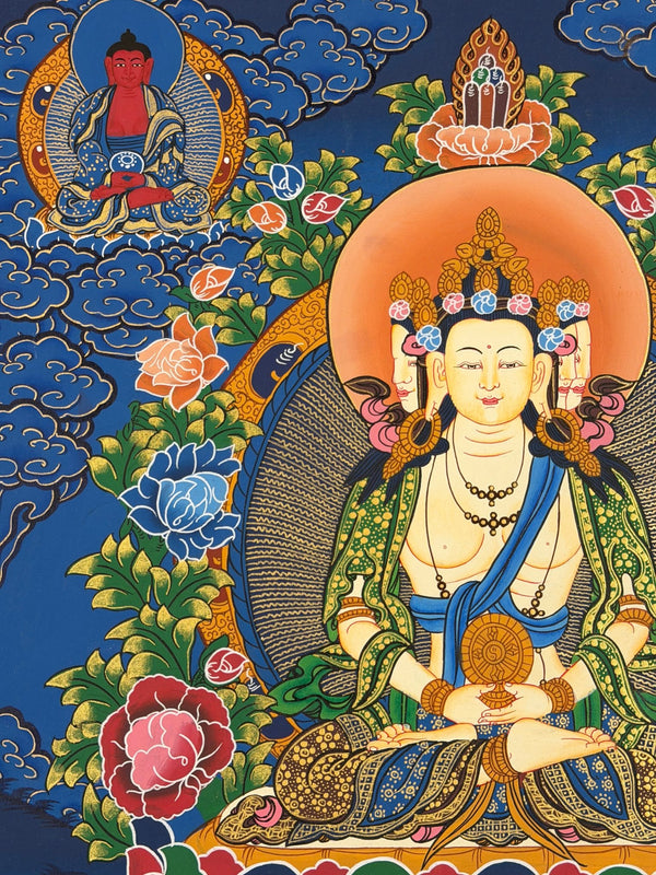 Vairocana Buddha Thangka Painting - Art Of Tibet