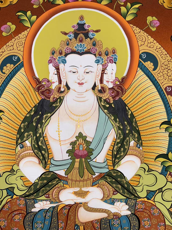 Vairocana Buddha Thangka Painting - Art Of Tibet