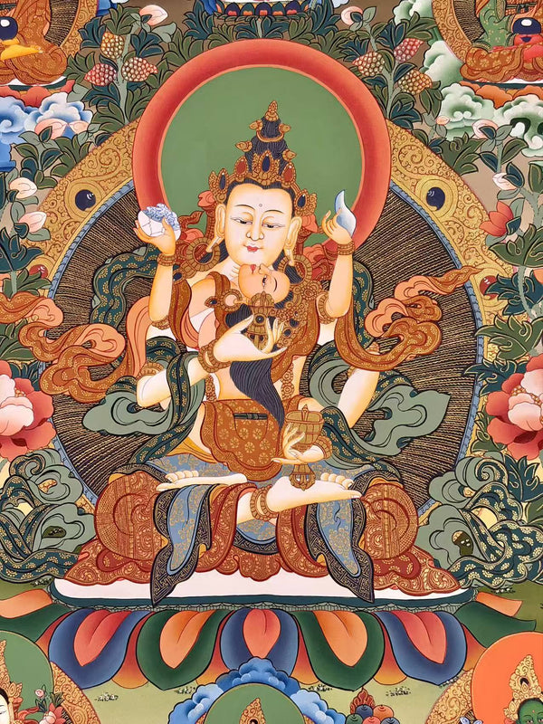 Vajrasattva Consort Thangka - Art Of Tibet