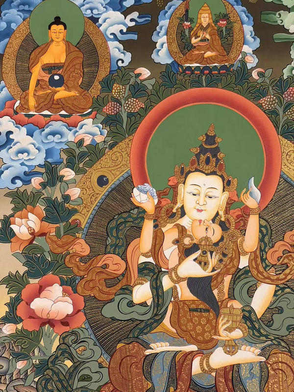 Vajrasattva Consort Thangka - Art Of Tibet