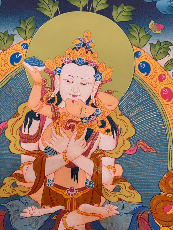Vajrasattva Shakti Thangka Painting - Art Of Tibet