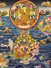 Water Buddha with 16 Arhats Large Thangka - Art Of Tibet