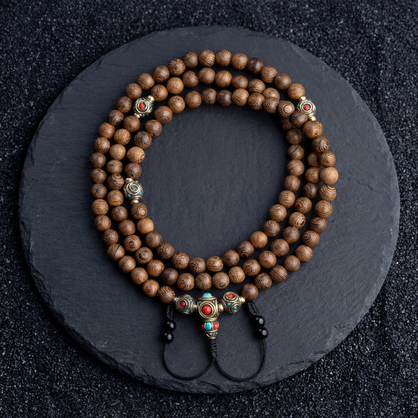 Wenge Wood Strength & Spiritual Balance Mala - Art Of Tibet
