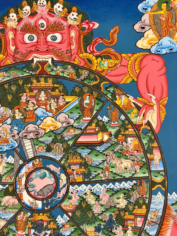 Wheel Of Life Masterpiece Large Thangka - Art Of Tibet