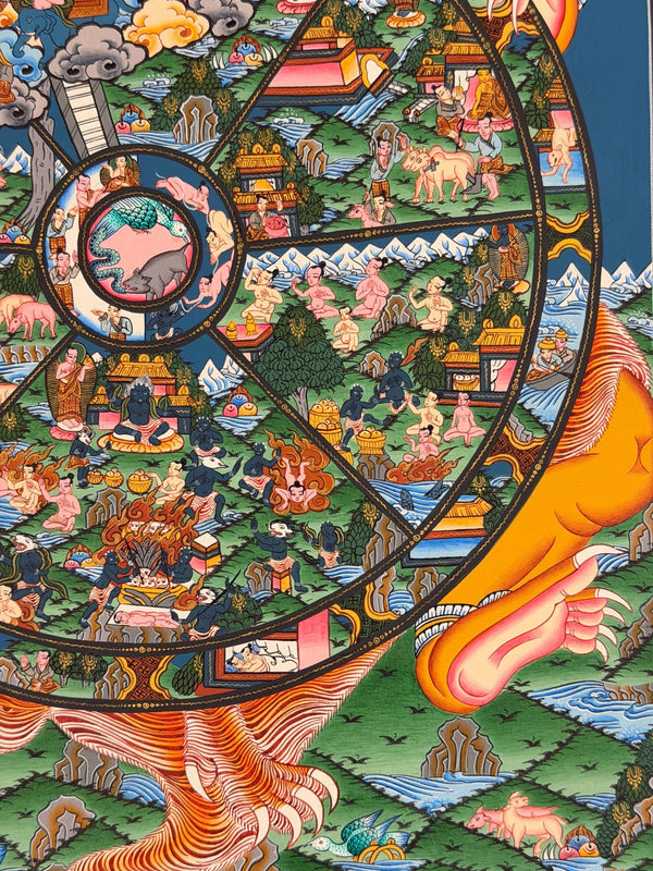 Wheel Of Life Masterpiece Large Thangka - Art Of Tibet