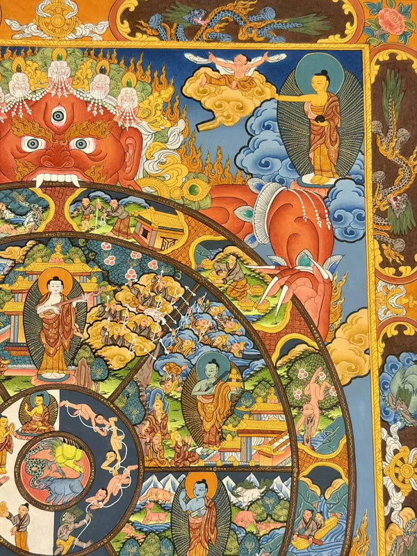 Wheel Of Life Masterpiece Thangka - Art Of Tibet