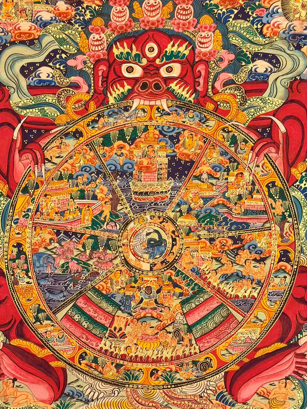 Wheel Of Life Masterpiece Thangka - Art Of Tibet