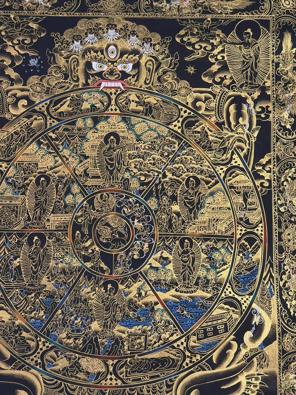 Wheel Of Life Tibetan Thangka Painting - Art Of Tibet