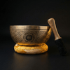 White Tara & Om Mantra Carved Singing Bowl - Art Of Tibet