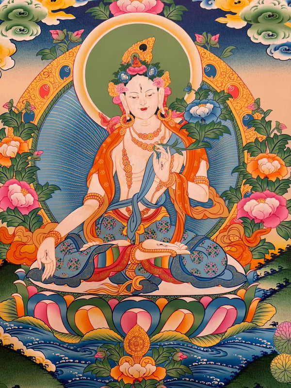 White Tara Thangka - Art Of Tibet