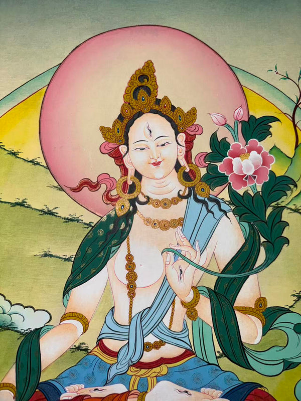 White Tara Thangka - Art Of Tibet