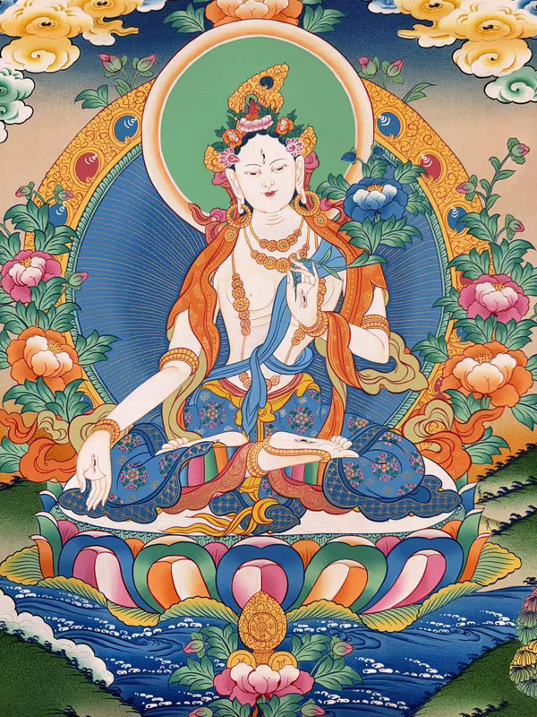 White Tara Thangka - Art Of Tibet