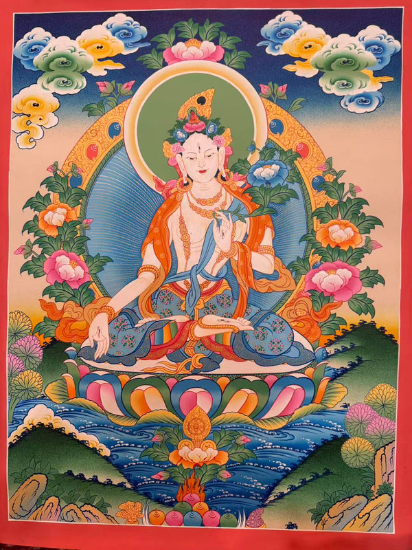 White Tara Thangka - Art Of Tibet