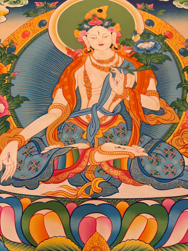 White Tara Thangka - Art Of Tibet