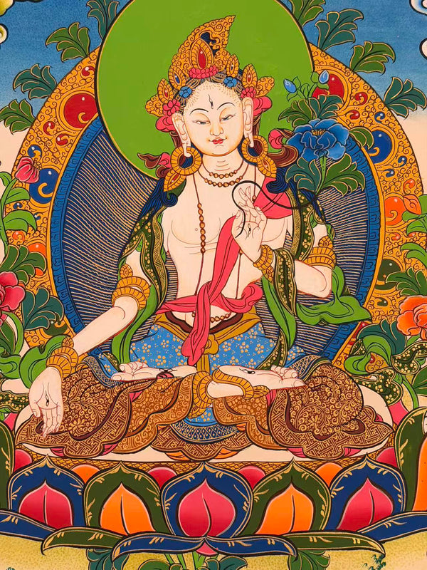 White Tara Thangka - Art Of Tibet