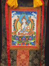 White Tara Thangka - Silk Framed - Art Of Tibet