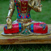 White Whale Tara Buddha Bronze Statue with Stone Inlaid - Art Of Tibet