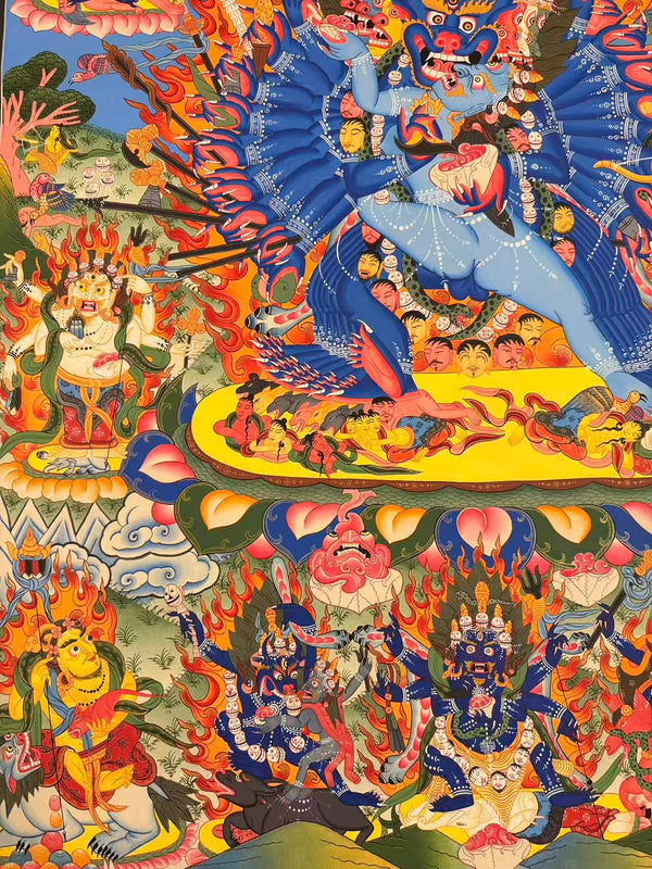 Yamantaka Masterpiece Large Thangka - Art Of Tibet