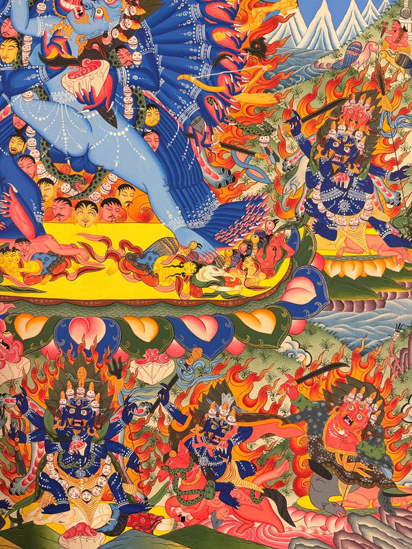 Yamantaka Masterpiece Large Thangka - Art Of Tibet