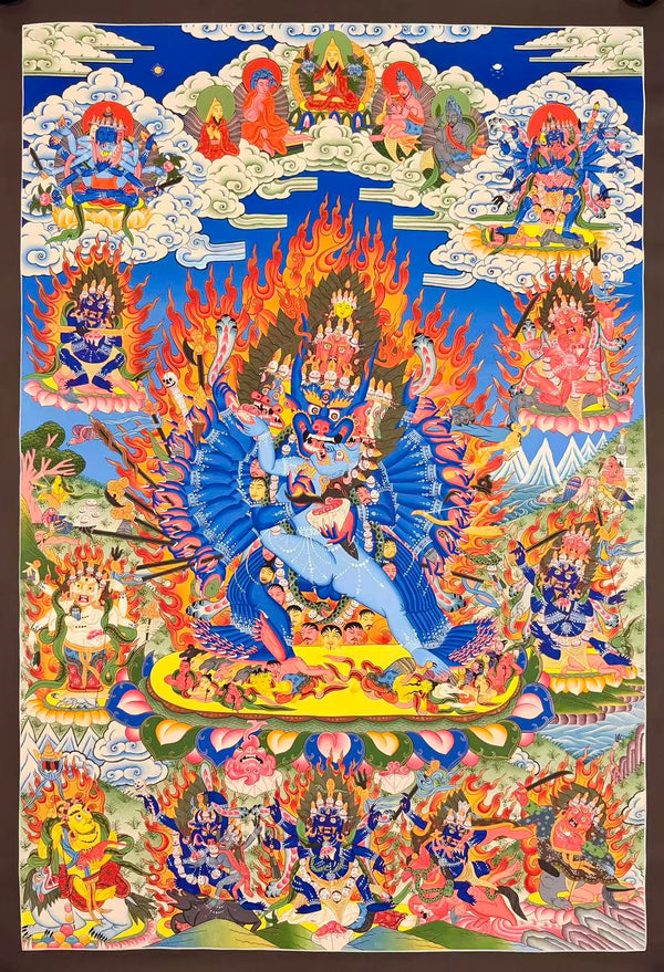 Yamantaka Masterpiece Large Thangka - Art Of Tibet