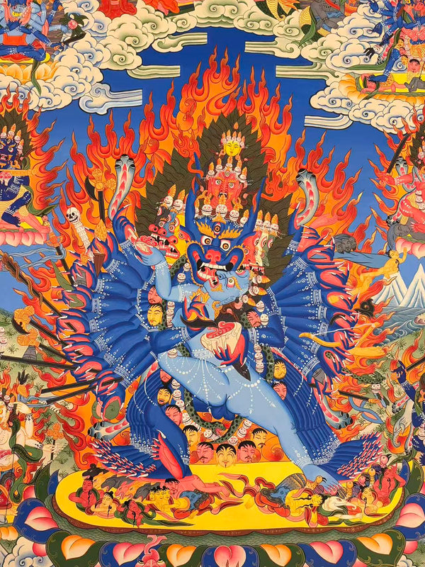 Yamantaka Masterpiece Large Thangka - Art Of Tibet