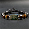 Strength Bracelet with Endless Knot Lapis Inlaid Charm