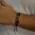 Matt Black Onyx Golden Bracelet Set