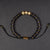 Matt Black Onyx Golden Bracelet Set