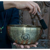 Chenrezig with Om Mantra Carved Singing Bowl