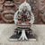 Chenrezig with Throne Pure Copper and Silver Plated Statue