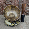 Green Tara with Eight Auspicious Symbols & Fengshui Fish Carved Singing Bowl