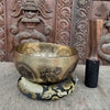 Green Tara with Eight Auspicious Symbols & Fengshui Fish Carved Singing Bowl