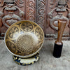Seven Chakra with Flower of Life Carved Singing Bowl