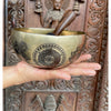 Green Tara with Eight Auspicious Symbols & Fengshui Fish Carved Singing Bowl