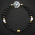 Onyx and Mother of Pearl Evil Eye Protection Charm Bracelet