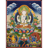 Chenrezig Masterpiece Large Thangka Painting - Art Of Tibet