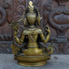 Chenrezig Pure Bronze Statue with Antique Finishing - Art Of Tibet