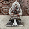Chenrezig with Throne Copper and Silver Plated Statue - Art Of Tibet