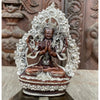 Chenrezig with Throne Copper and Silver Plated Statue - Art Of Tibet