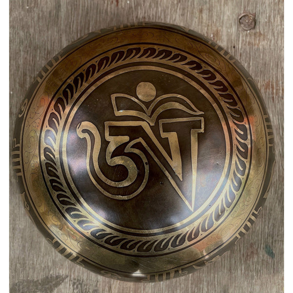 Dharma Chakra Carved Singing Bowl - Art Of Tibet
