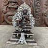 Green Tara with Throne Copper and Silver Plated Statue - Art Of Tibet