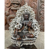 Green Tara with Throne Copper and Silver Plated Statue - Art Of Tibet