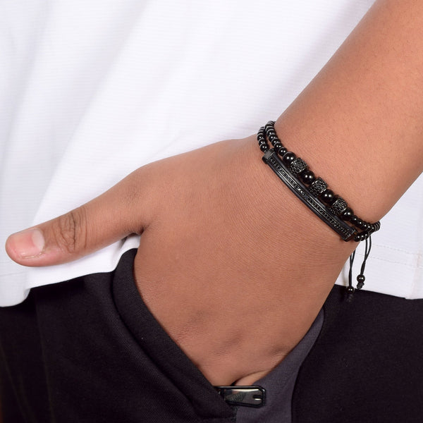 Midnight Black Bracelet Set - Art Of Tibet