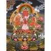 Red Chenrezig (Gyalwa Gyatso) in Consort Thangka - Art Of Tibet
