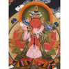 Red Chenrezig (Gyalwa Gyatso) in Consort Thangka - Art Of Tibet